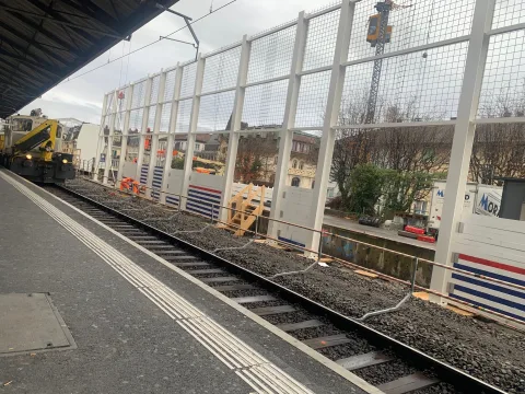 Construction d'une paroi de protection au sud de la gare de Lausanne