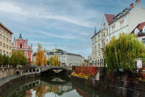 Blick über Ljubljana und auf das Schloss