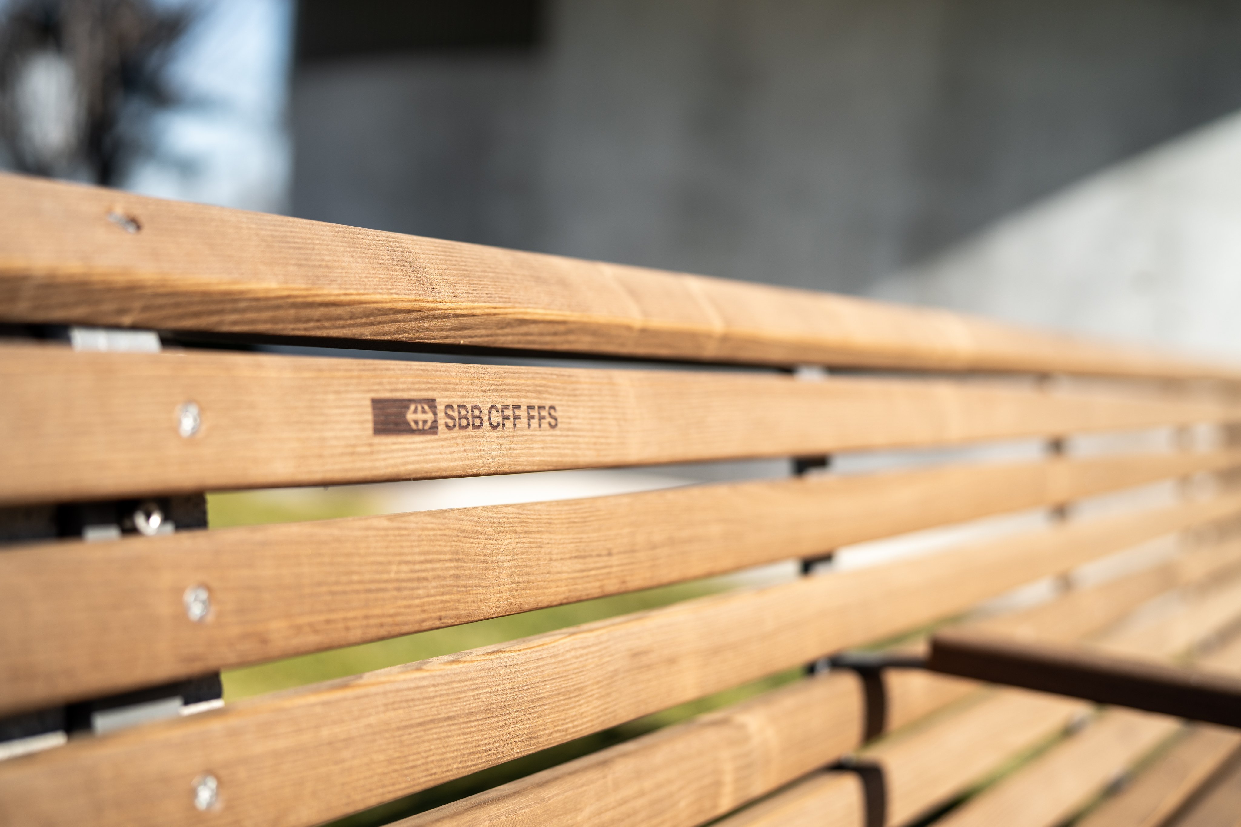 Close-up of a side view of the redesigned bench seat.