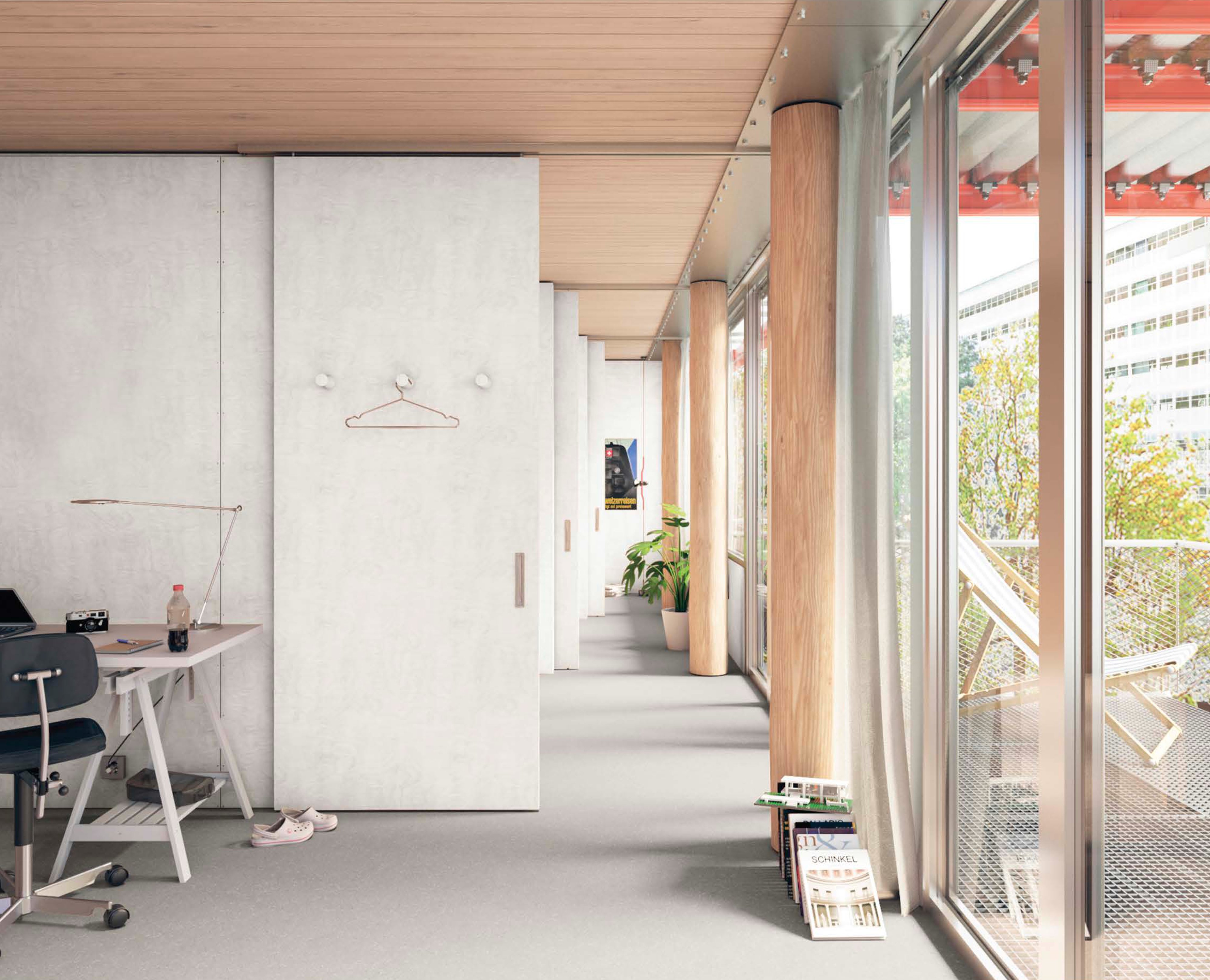 Visualisierung der Innensicht einer Wohnung des Siegerprojekts «Binaria»