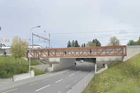 Visualisierung Velo- und Fusswegbrücke Muri