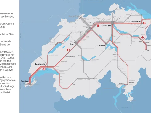 Cartina con una panoramica delle novità più importanti dell’orario 2025.