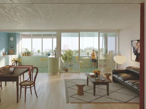 Visualisierung der Innensicht einer Wohnung des Siegerprojekts «Janus»