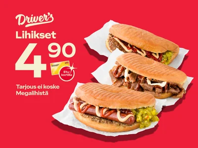Driver's lihikset 4,90 etukortilla