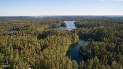 Vierumäen järviä- ilmakuva syksy