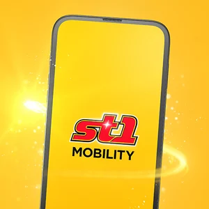 Appen St1 Mobility visas i skärmen på en mobiltelefon