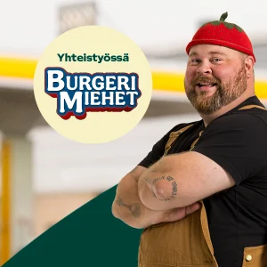 Burgerimiehet St1-asemilla ja HelmiSimpukoissa