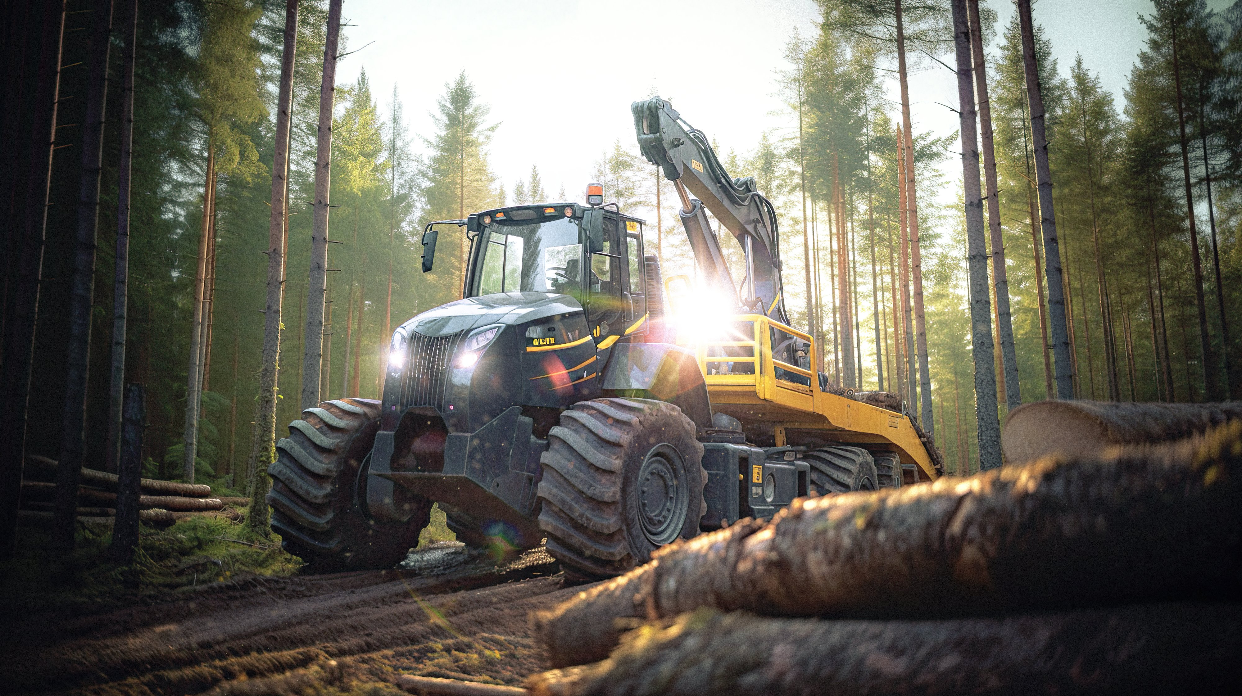 Metsäkone metsässä