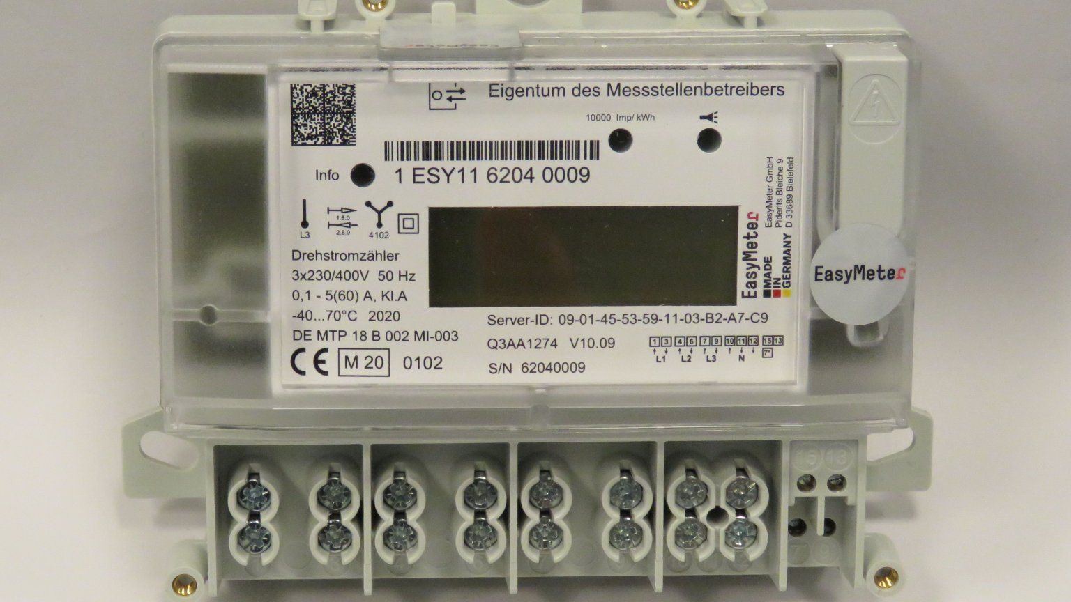 Darstellung eines Drehstromzählers "Easymeter"