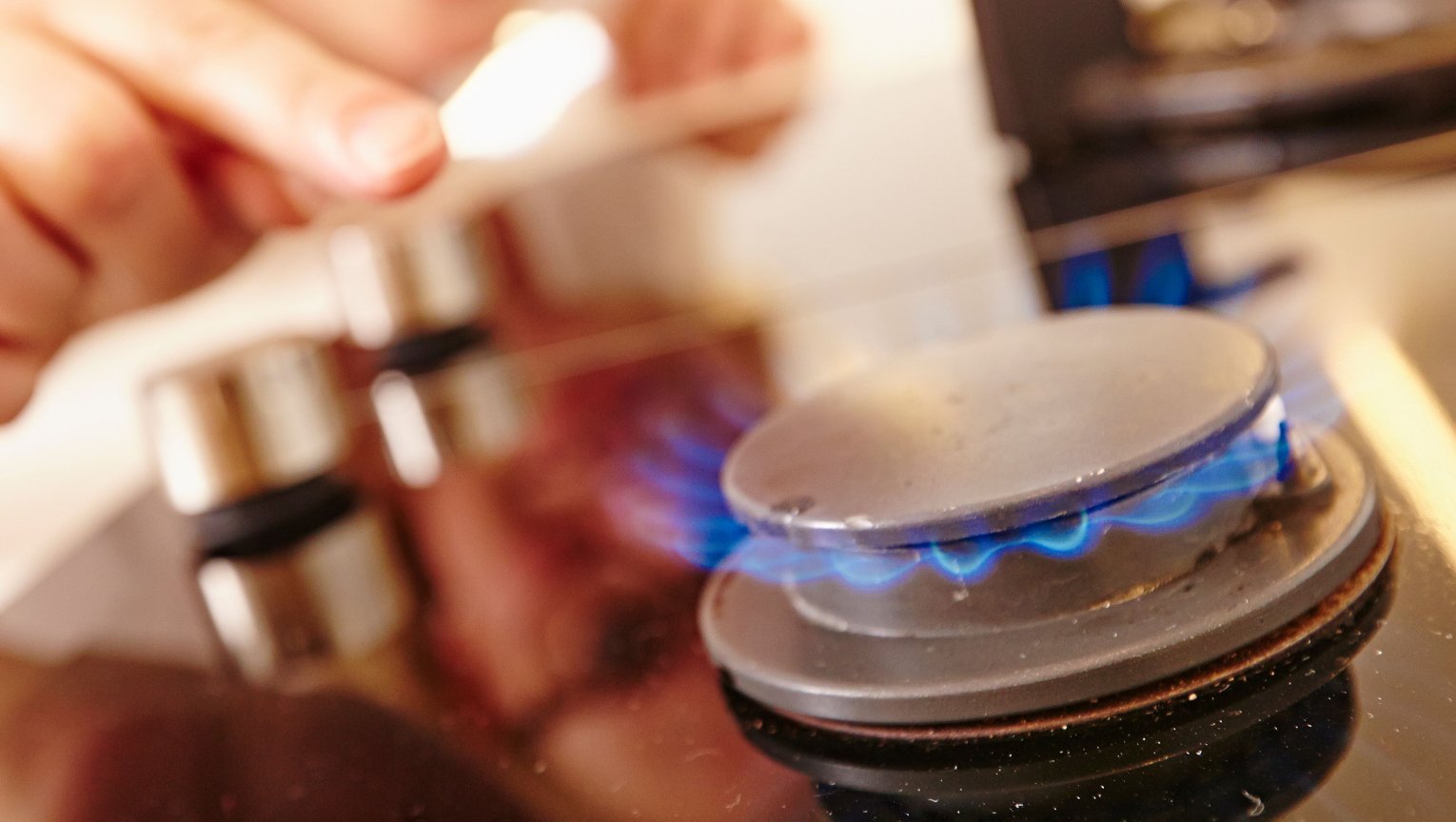 Gasflamme auf einem Kochfeld