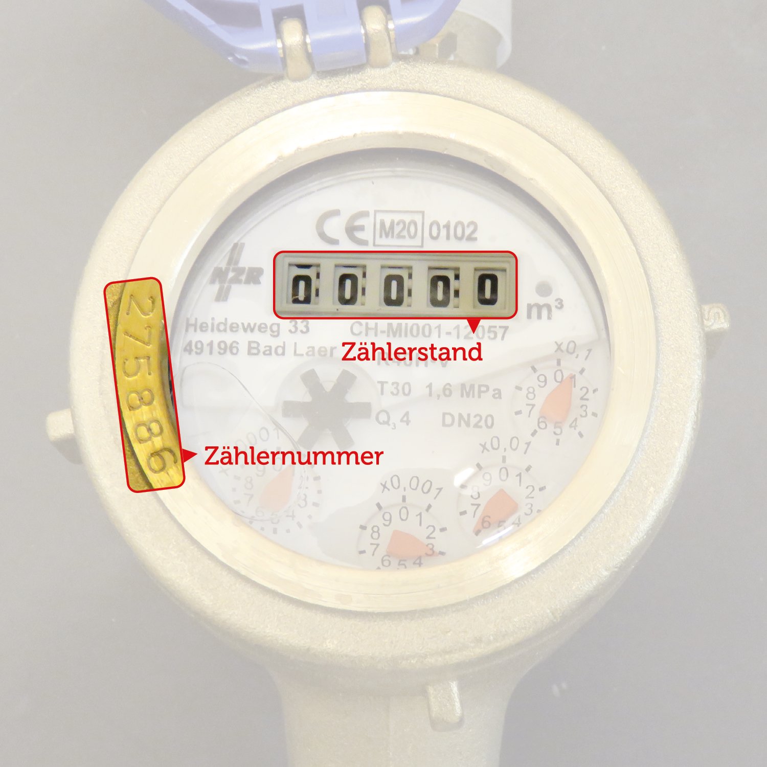 Wasserzähler Beispielbild