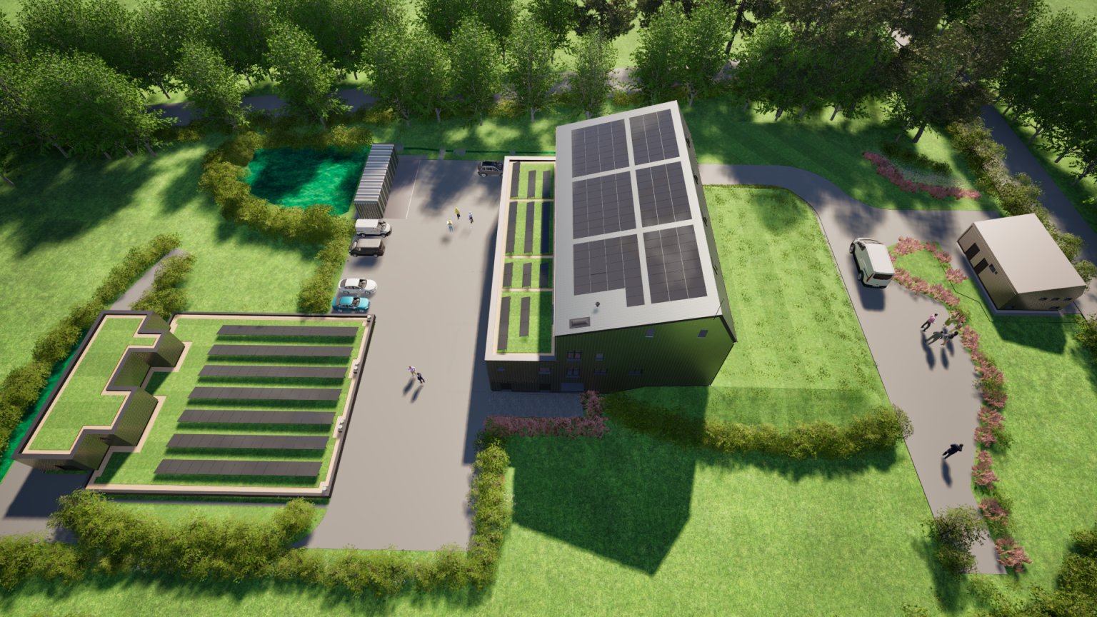 Draufsicht auf den Neubau Wasserwerk Thiene