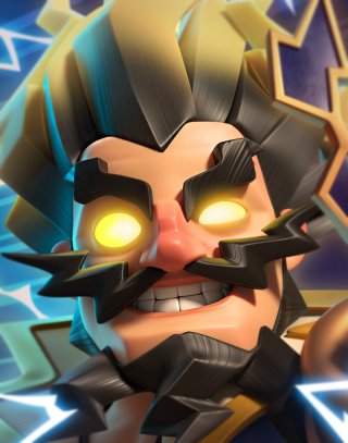 Electro Wizard Hero — Clash Royale card art (Supercell Fan Kit)