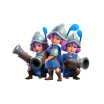 Three Musketeers — Clash Royale card art (Supercell Fan Kit)