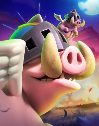 Royal Hogs Evolution — Clash Royale card art (Supercell Fan Kit)