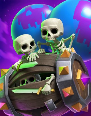 Skeleton Barrel Evolution — Clash Royale card art (Supercell Fan Kit)