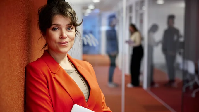 Portrait of smiling businesswoman in office