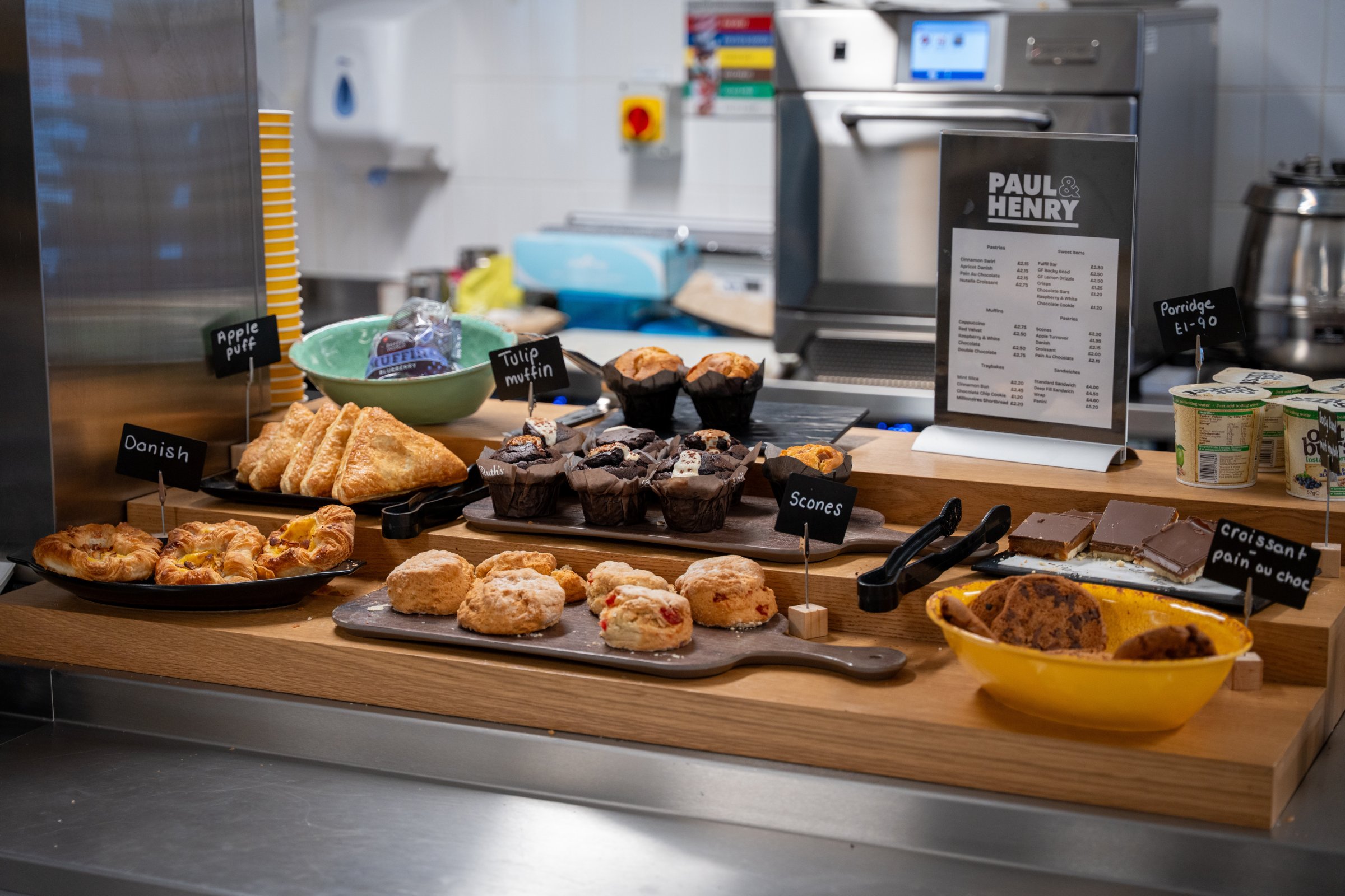 A view of the pastries, scones and treats onsale
