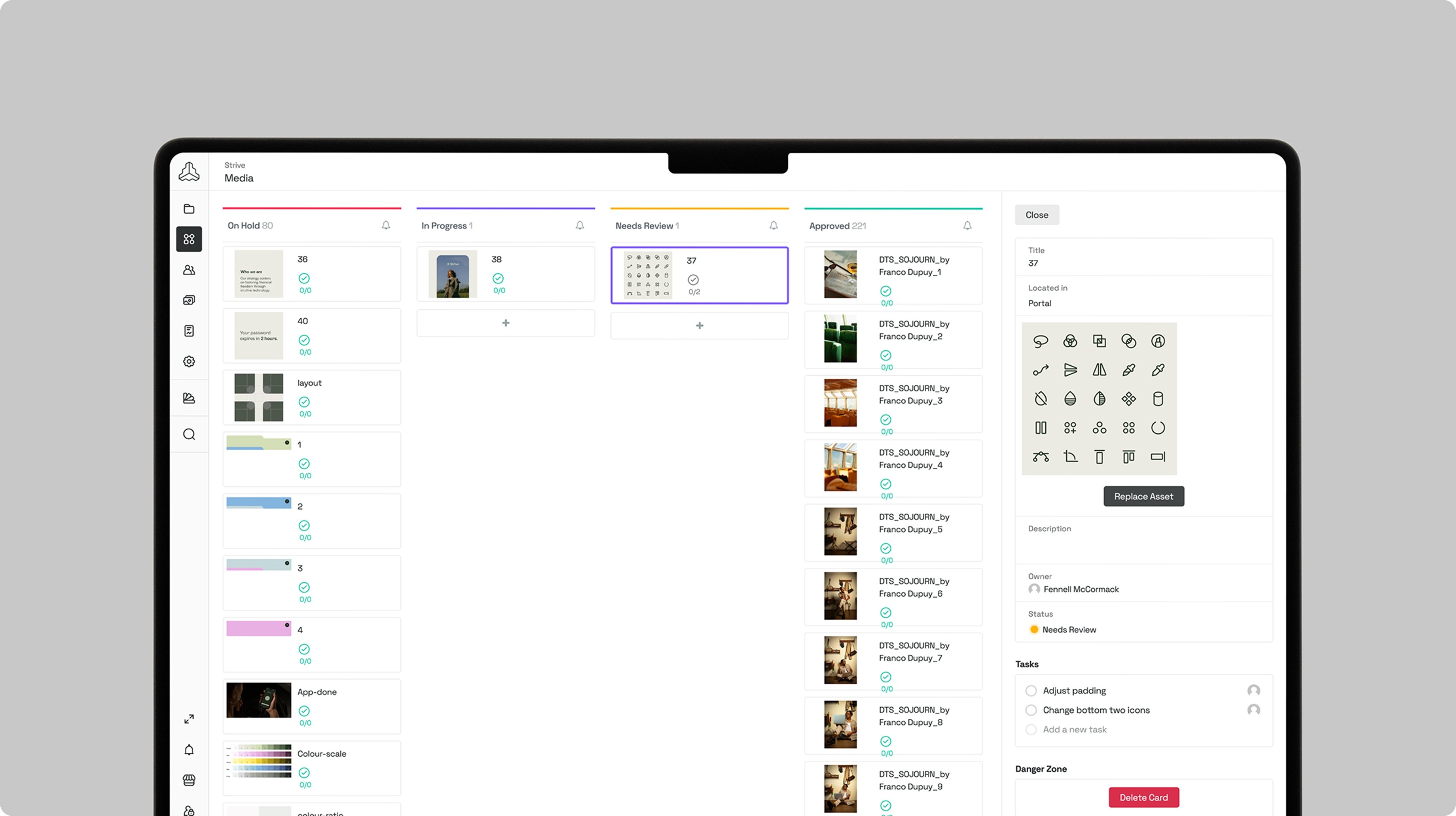 Image highlighting how a finance company may use Frontify for brand consistency