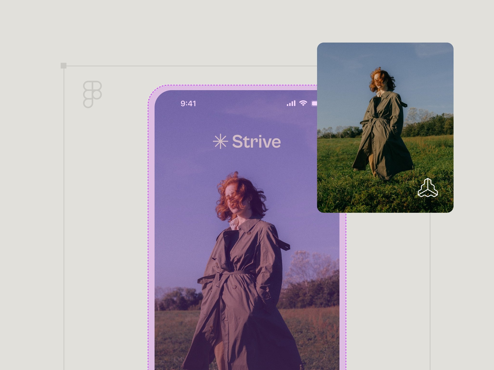 A image highlighting the fact that you can drop images from Frontify directly into your Figma designs