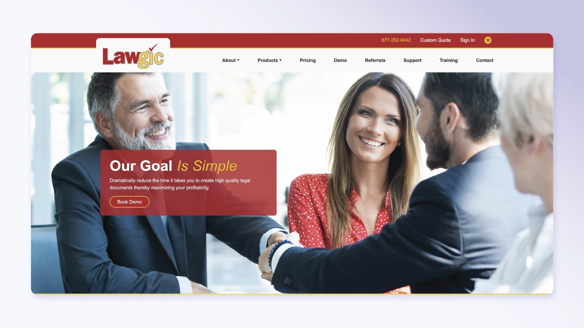 Lawgic homepage screenshot