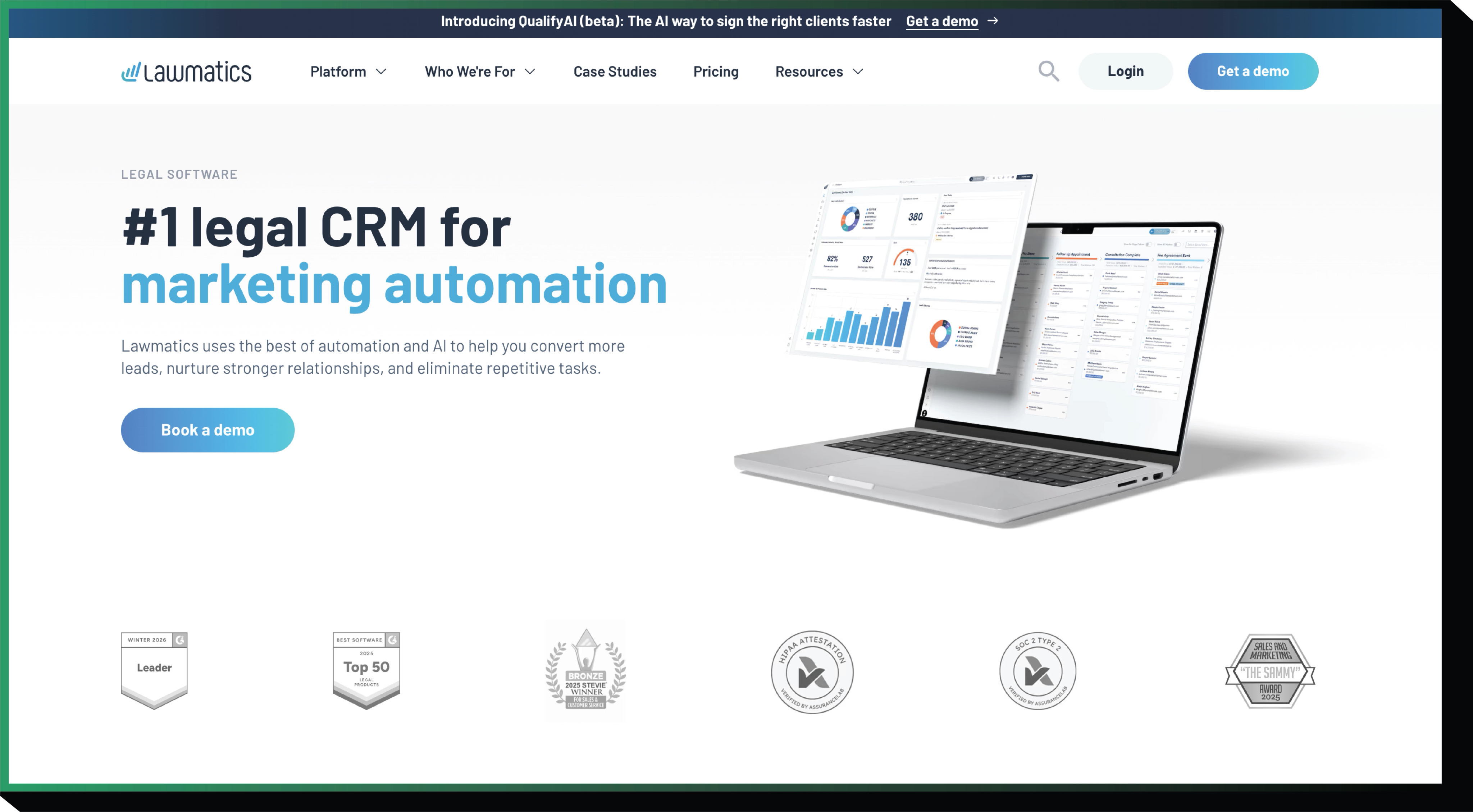 Lawmatics home page