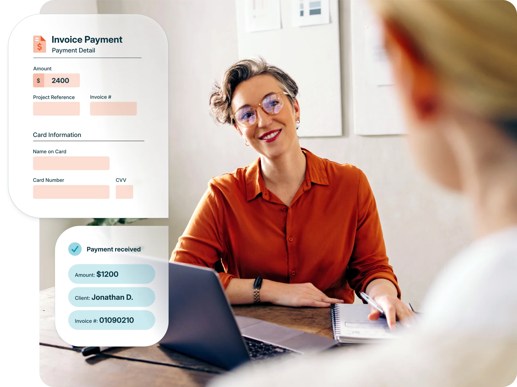 A CPA easily creates an invoice for her customer.