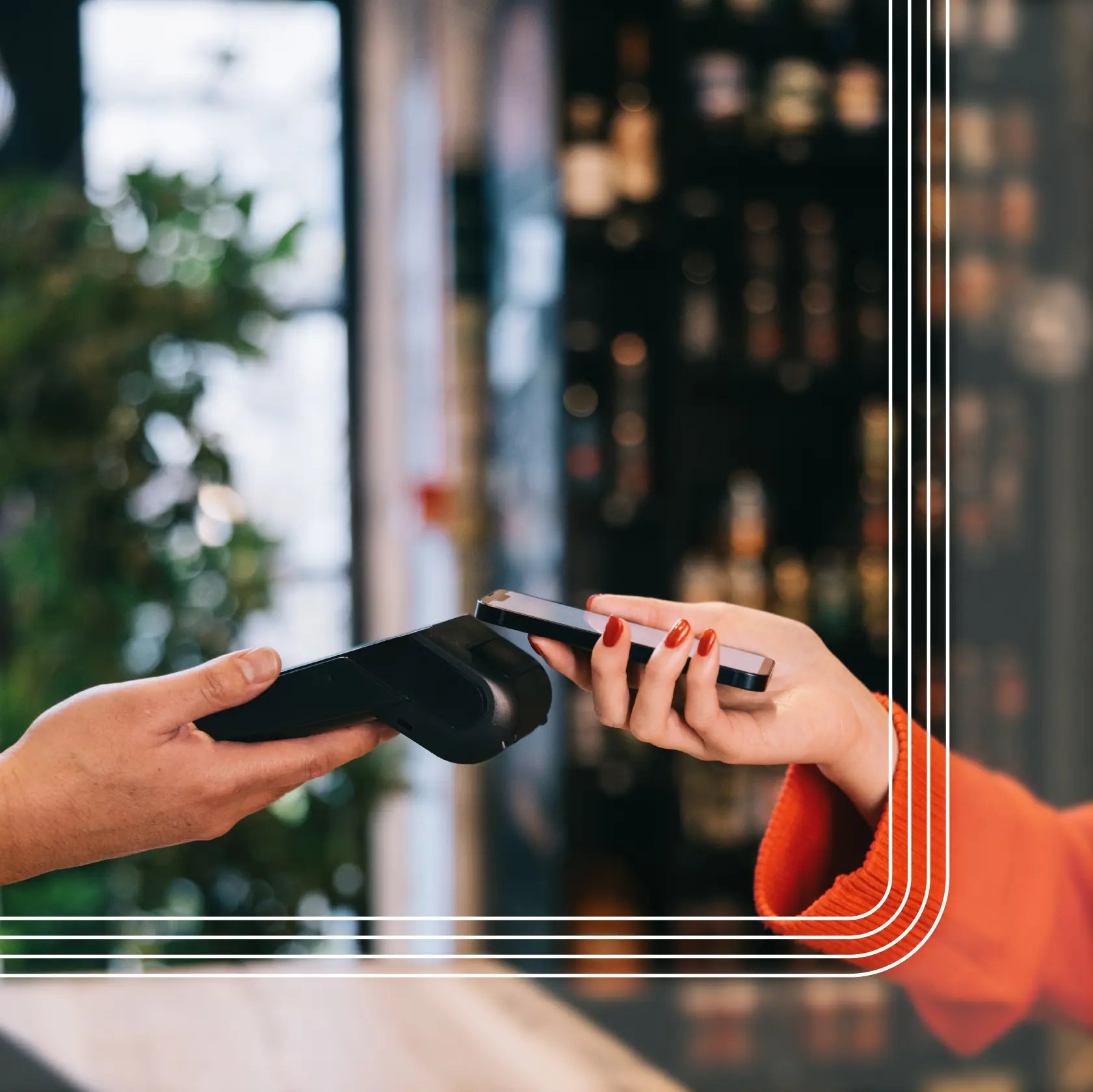 Professional accepting payment via tap-to-pay on a payment terminal