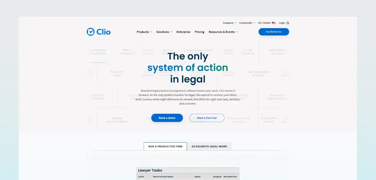 Clio dashboard