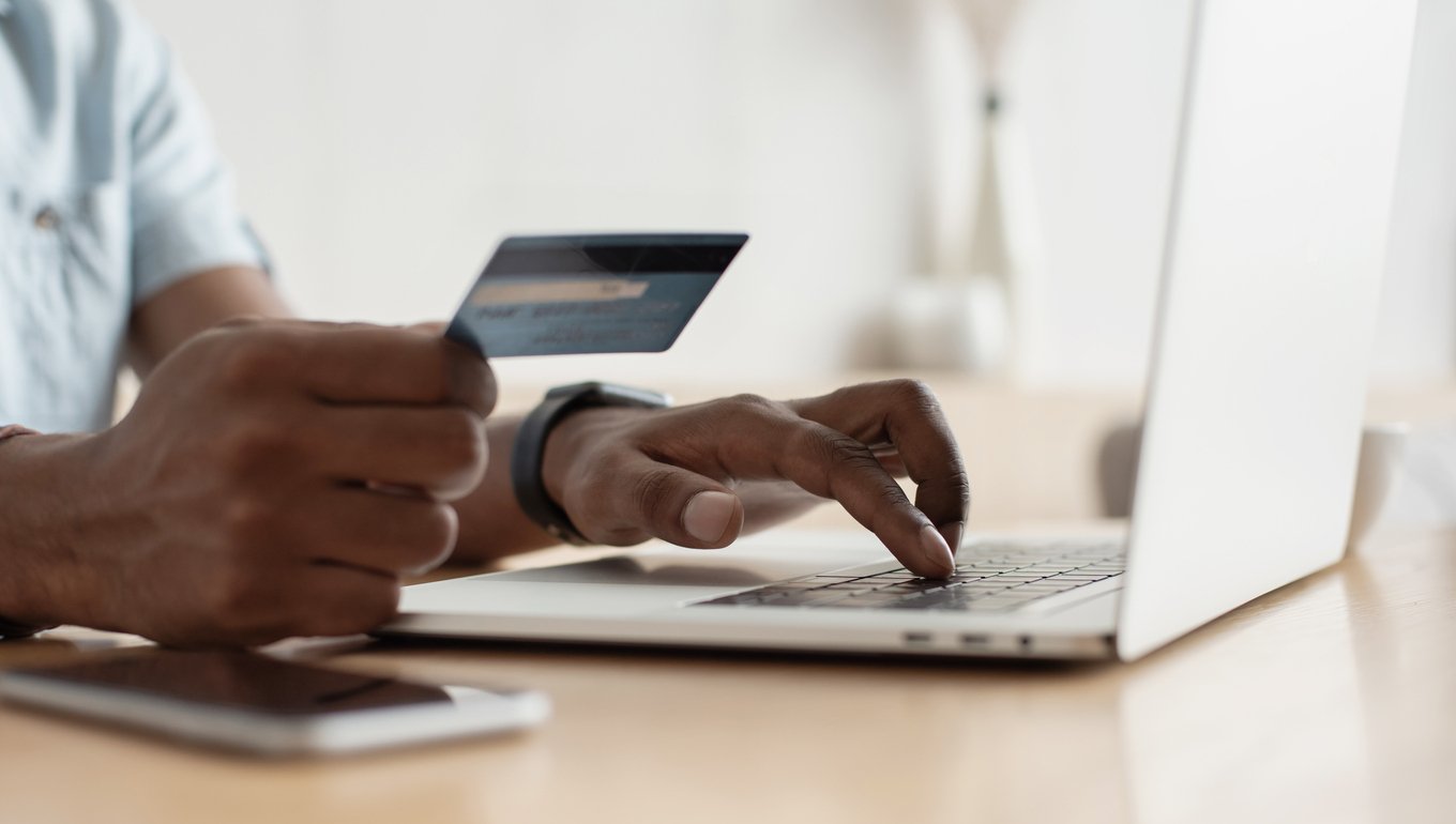 Holding card and typing