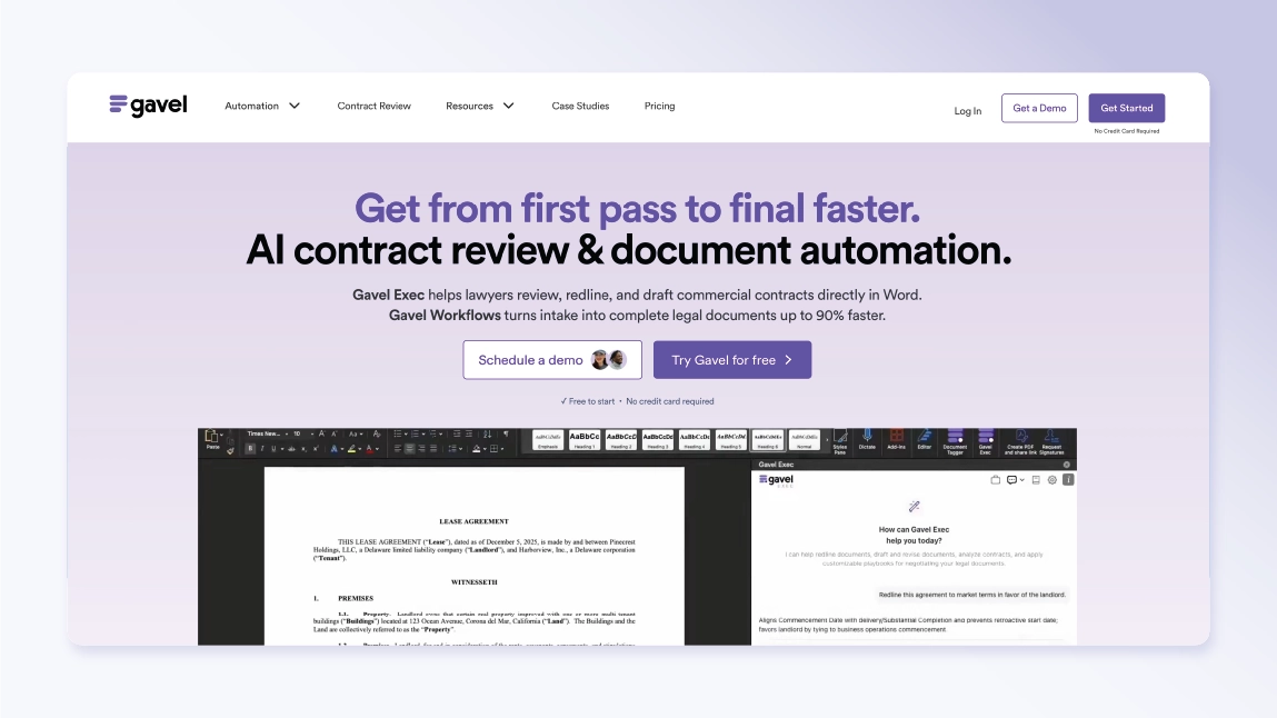 Gavel homepage screenshot
