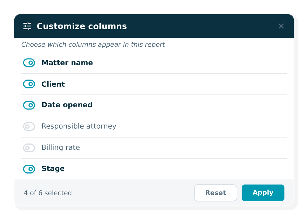 Customizable Reporting