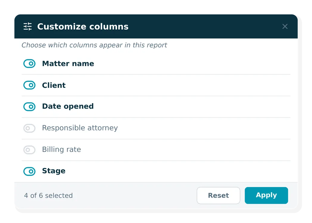 Customizable Reporting