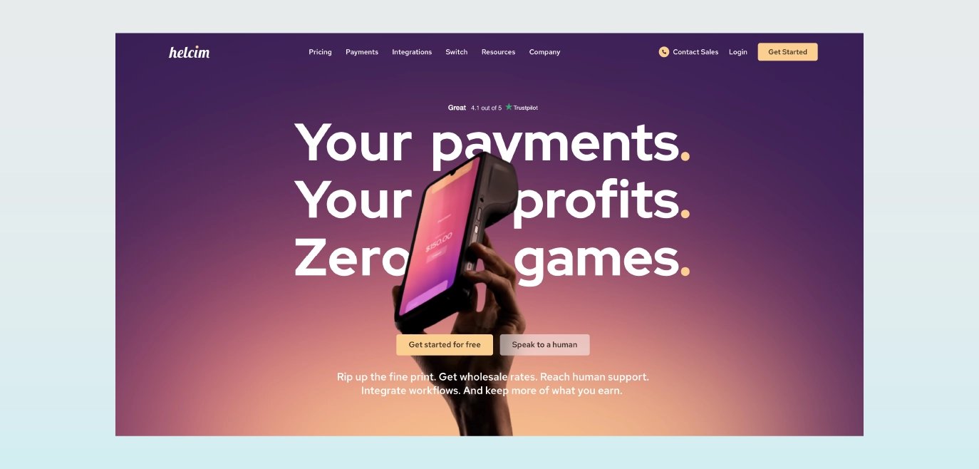 Helcim homepage screenshot