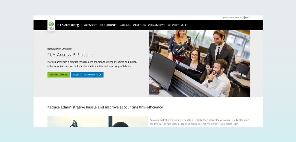 CCH Axcess Practice homepage screenshot