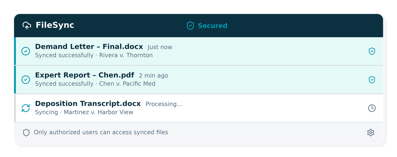 FileSync notifications UI