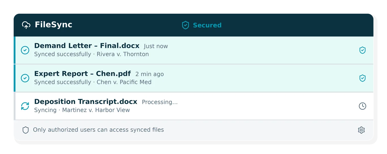 FileSync notifications UI