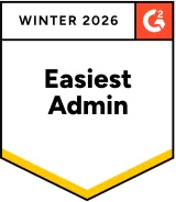 G2 badge indicating Easiest Admin