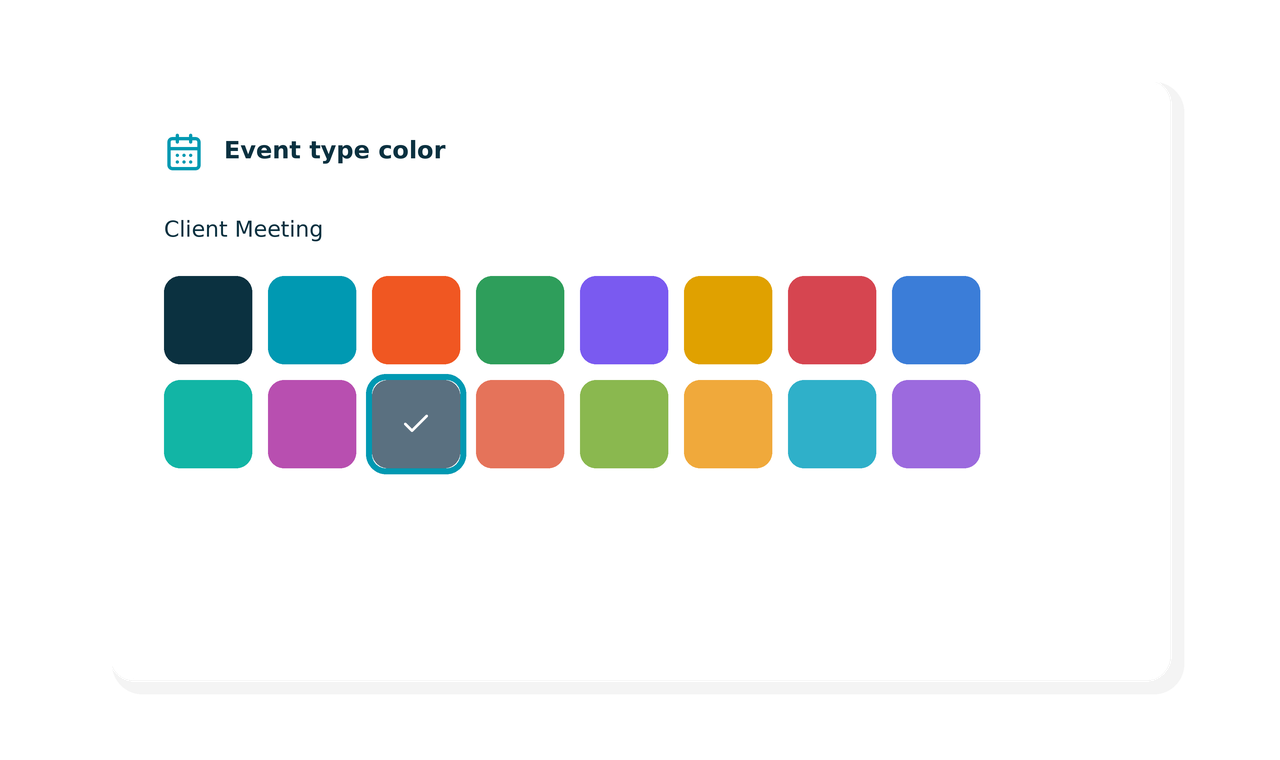 MyCase Calendar Color coded