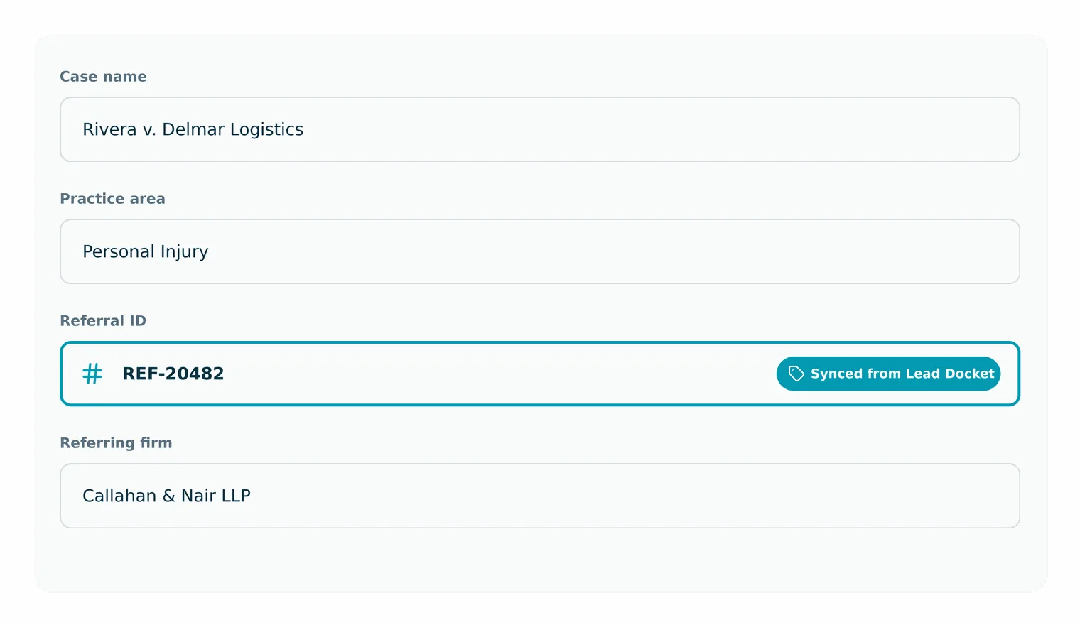 Casepeer settlement fee option in casepeer UI