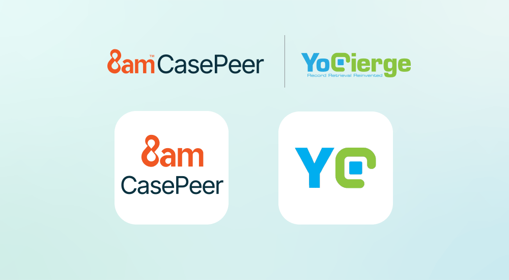 CasePeer and YoCierge integration for automated medical record retrieval.