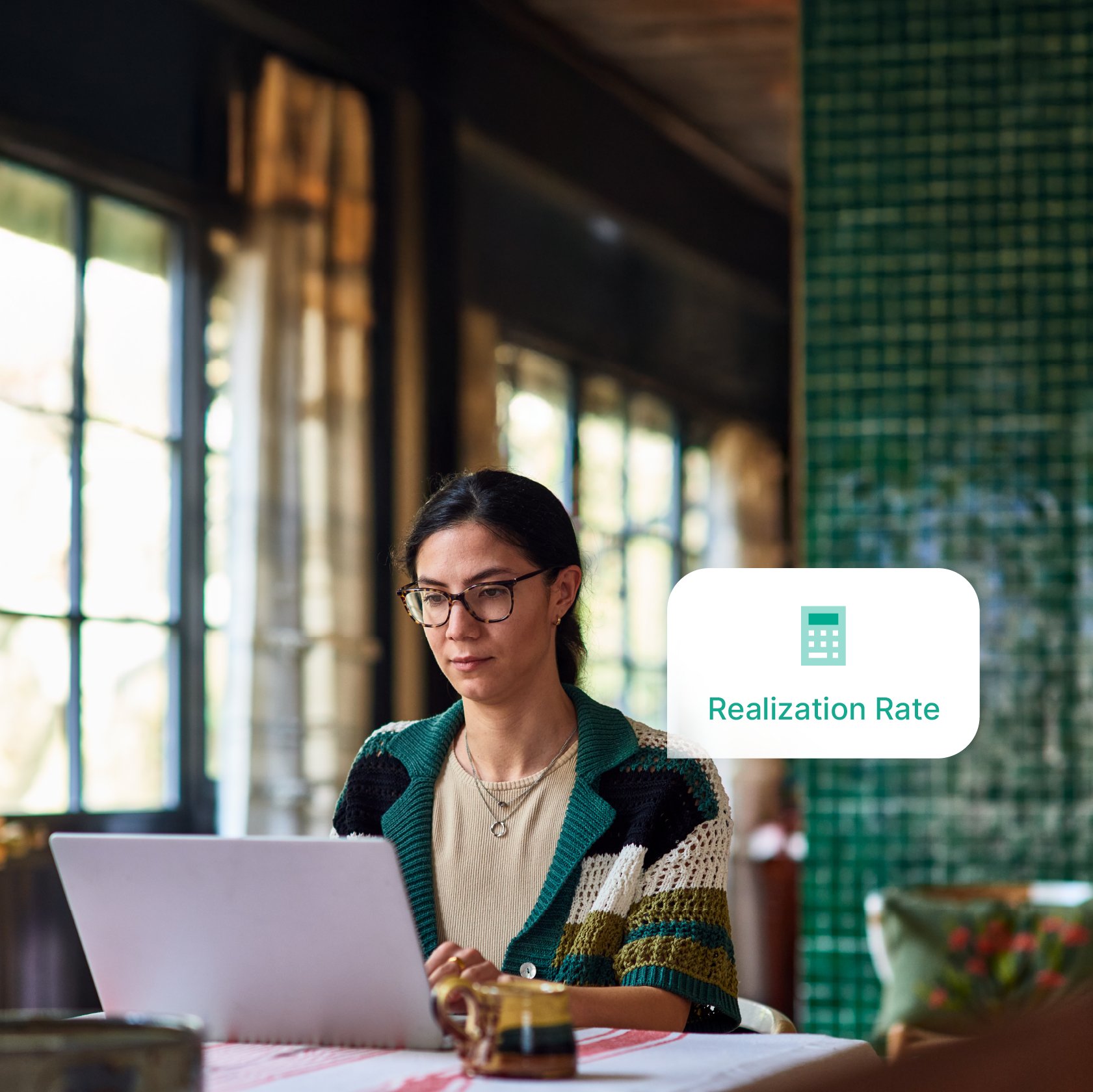 Lawyer organizing law firm financial data on a computer 