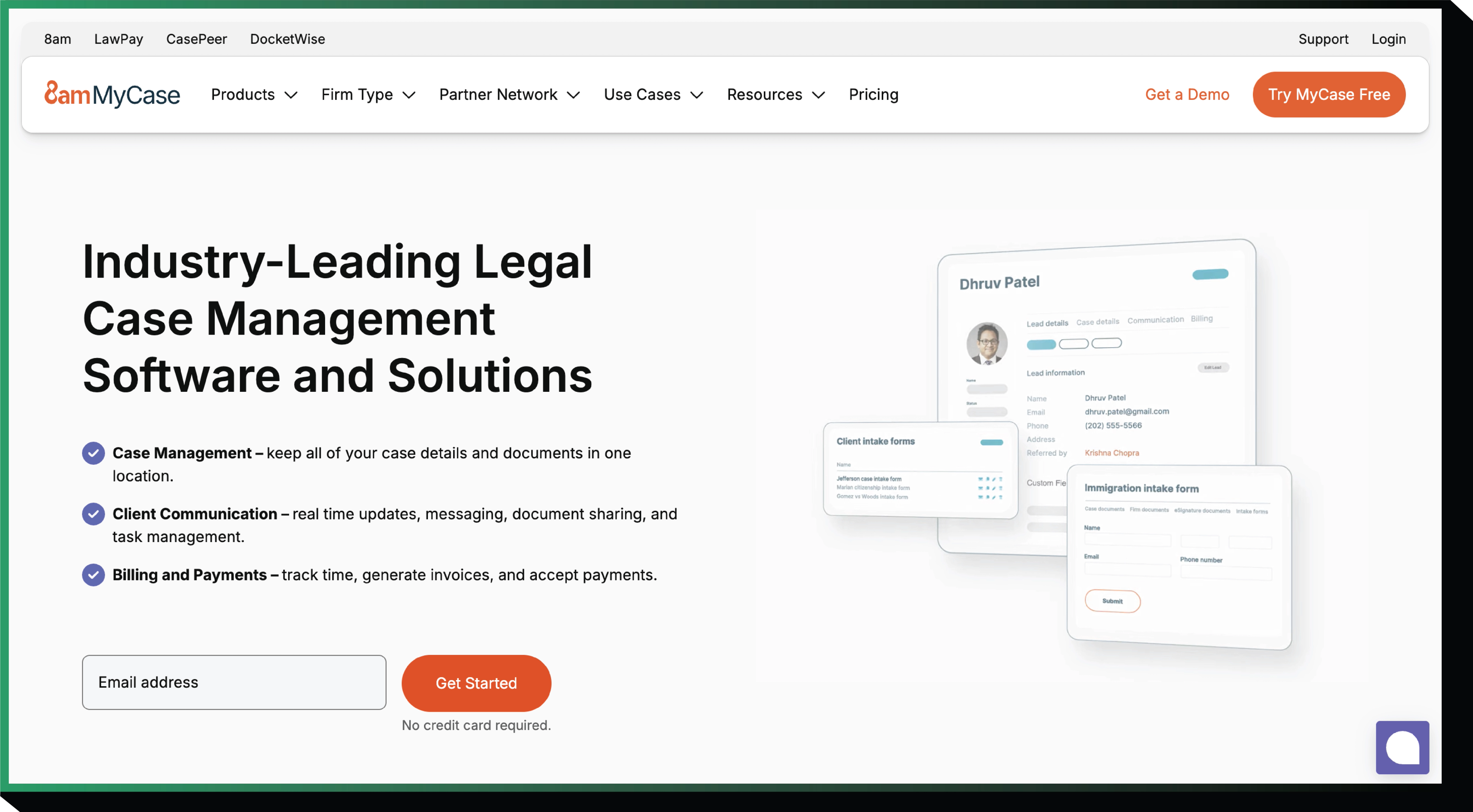 MyCase home page