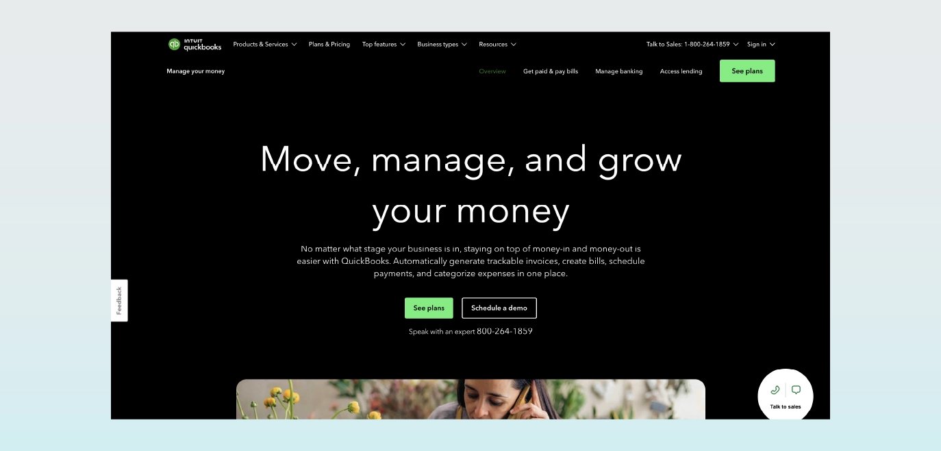 Quickbooks home page