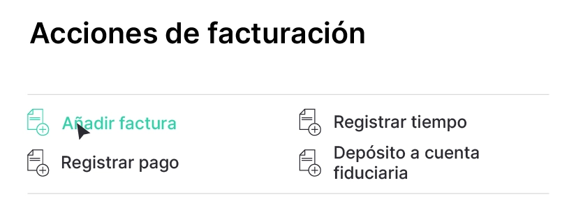 Billing actions - Spanish