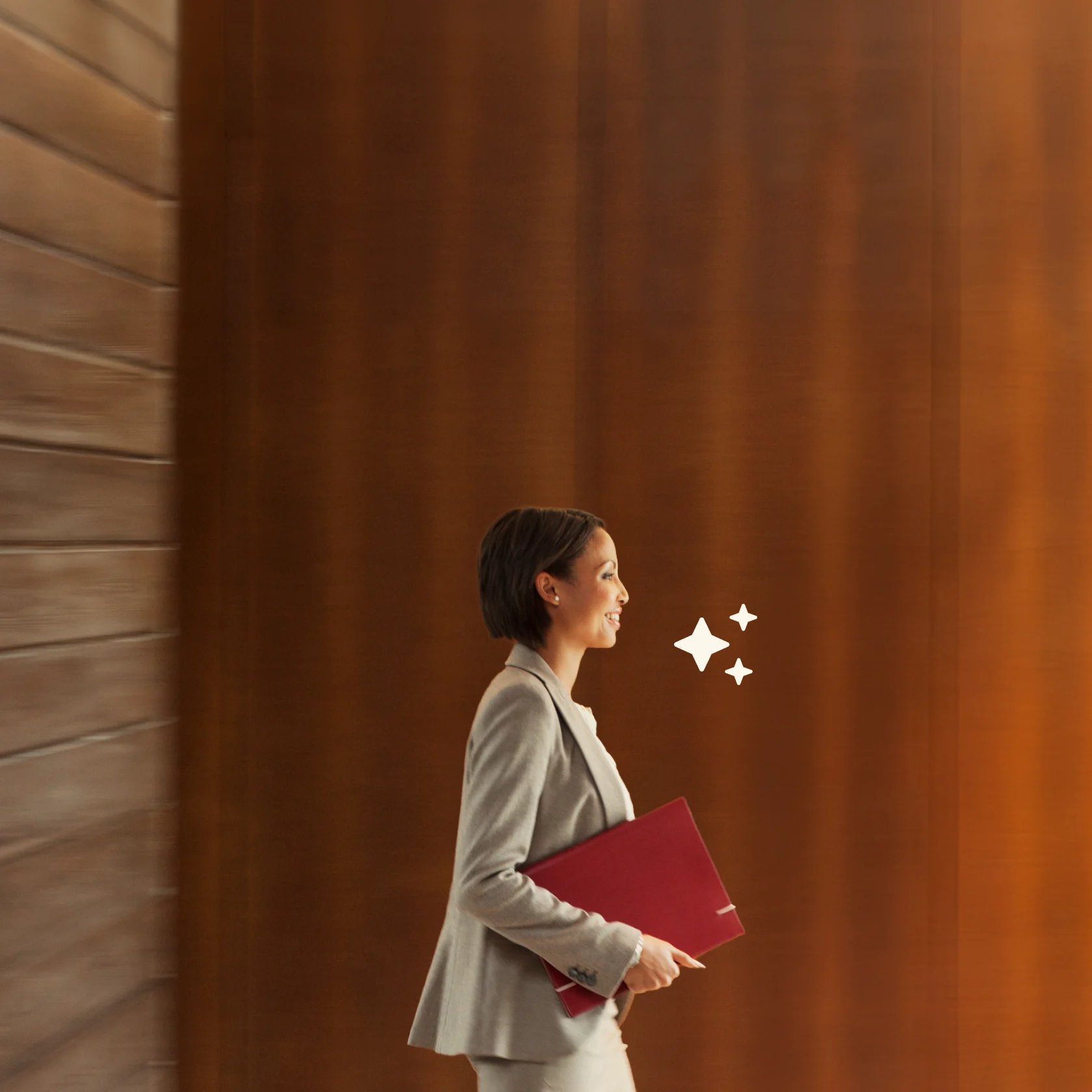 Family lawyer walking with a legal portfolio