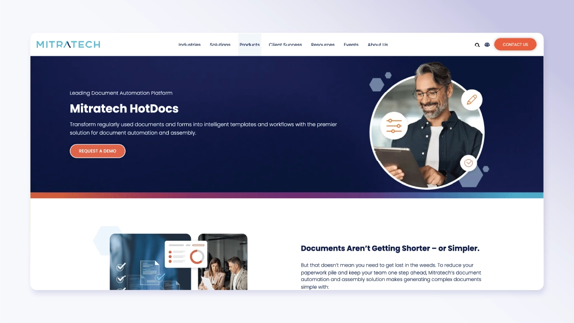 Hotdocs homepage screenshot