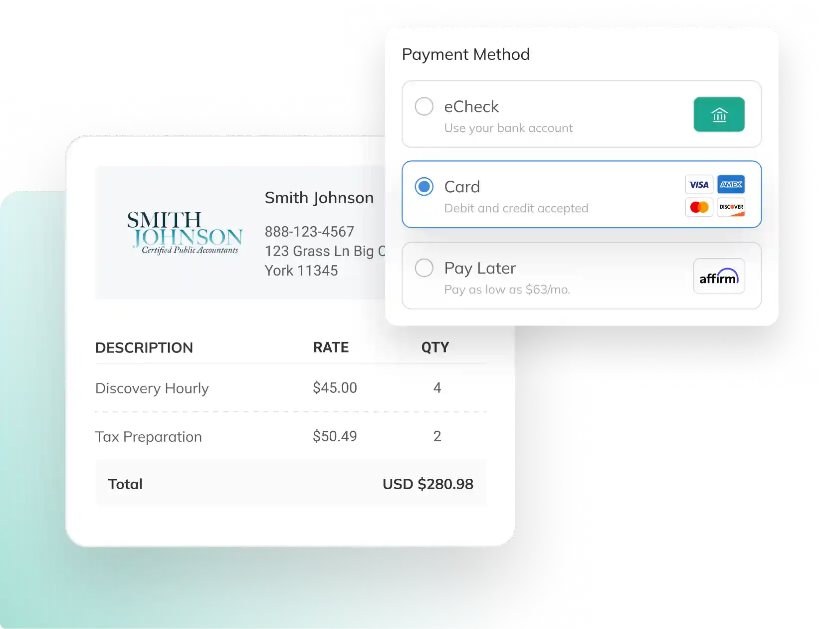 Billing automation feature product graphic