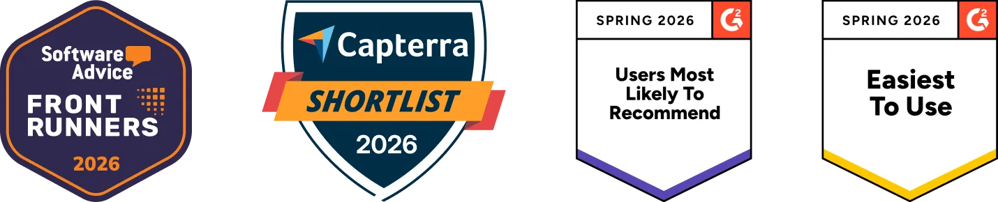 MyCase awarded badges from industry leading software review companies