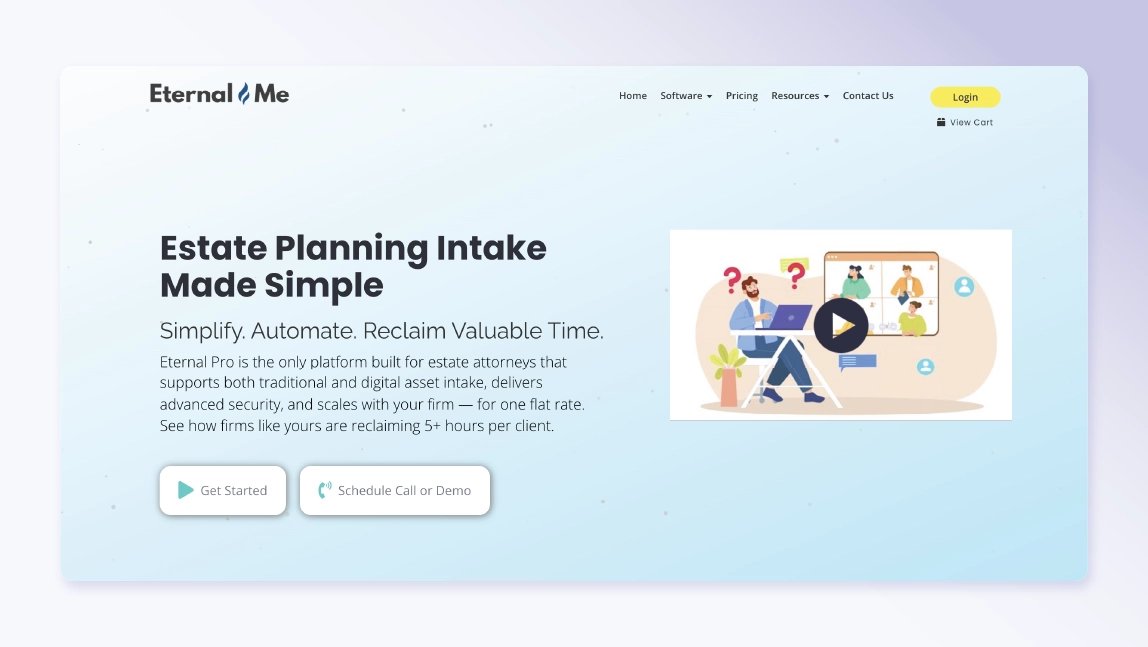 Eternal Me homepage screenshot